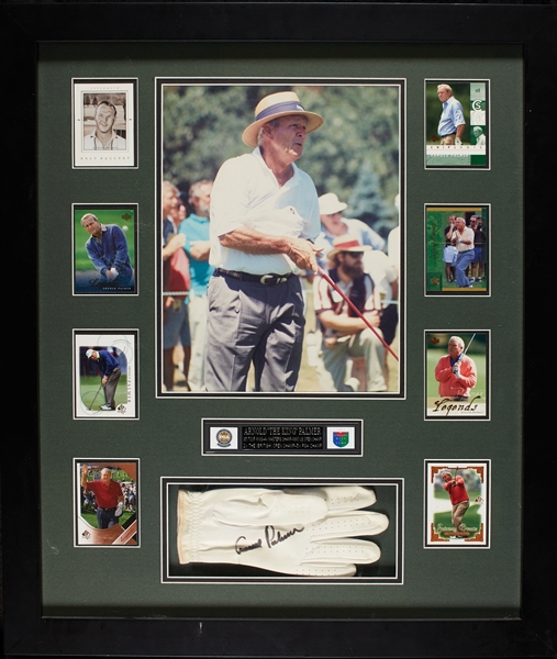 Arnold Palmer Signed Golf Glove in Framed Display (PSA/DNA)