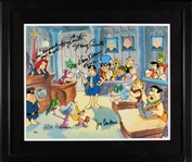 "The Flintstones" Cast-Signed Animation Cel with Hanna & Barbera (385/500) (JSA)