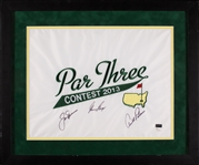 Jack Nicklaus, Arnold Palmer & Gary Player Signed 2013 Masters Par Three Flag (JSA)