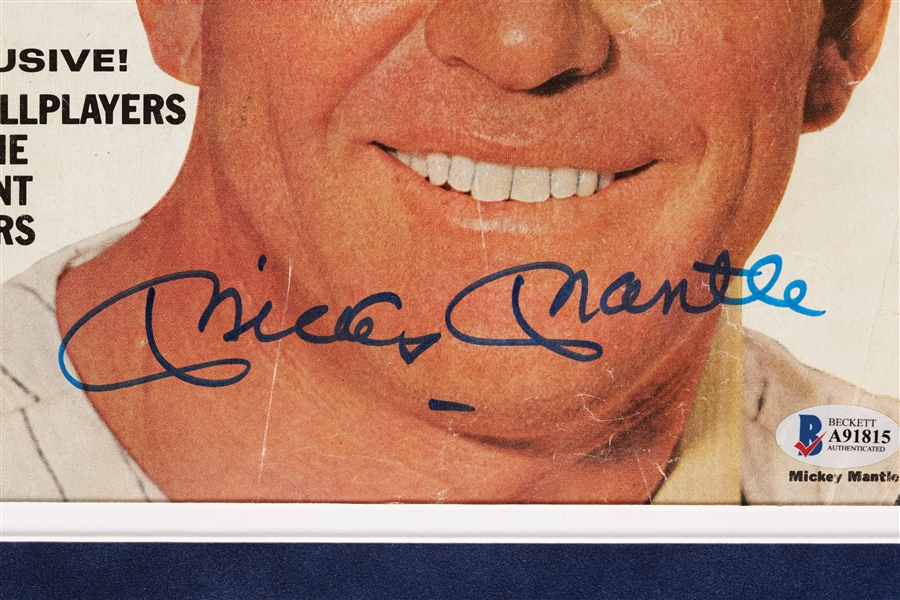 Mickey Mantle Signed SPORT Magazine Cover in Frame (BAS)