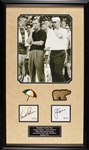 Jack Nicklaus & Arnold Palmer Cut Signature with "Smokin at the Tee" Image in Frame (PSA/DNA)