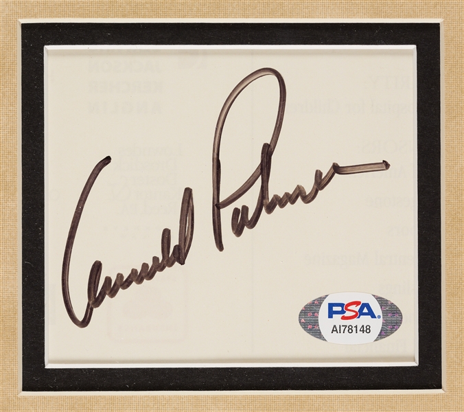 Jack Nicklaus & Arnold Palmer Cut Signature with Smokin' at the Tee Image in Frame (PSA/DNA)