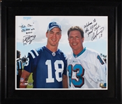 Peyton Manning & Dan Marino Dual-Signed "Welcome to the 60,000 Yard Club" 16x20 Framed Photo (12/12) (Fanatics)