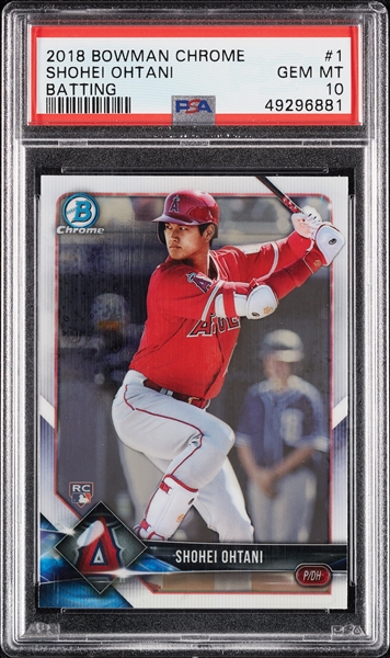 2018 Bowman Chrome Shohei Ohtani Batting RC No. 1 PSA 10