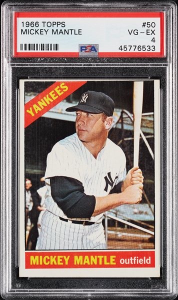 1966 Topps Mickey Mantle No. 50 PSA 4