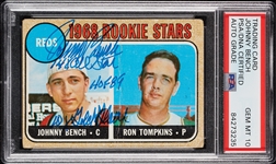 Johnny Bench Signed 1968 Topps RC No. 247 with Multiple Inscriptions (Graded PSA/DNA 10)