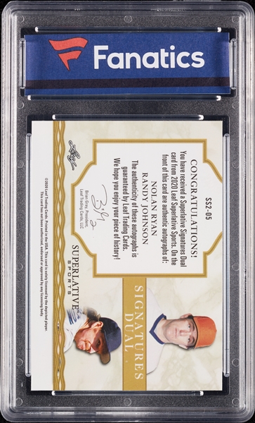 2020 Leaf Superlative Nolan Ryan & Randy Johnson Dual Signatures (1/1) (Fanatics) 