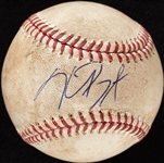 Kris Bryant Single-Signed Game-Used OML Baseball - Double in Second Inning April 7, 2016 (MLB) (PSA/DNA)