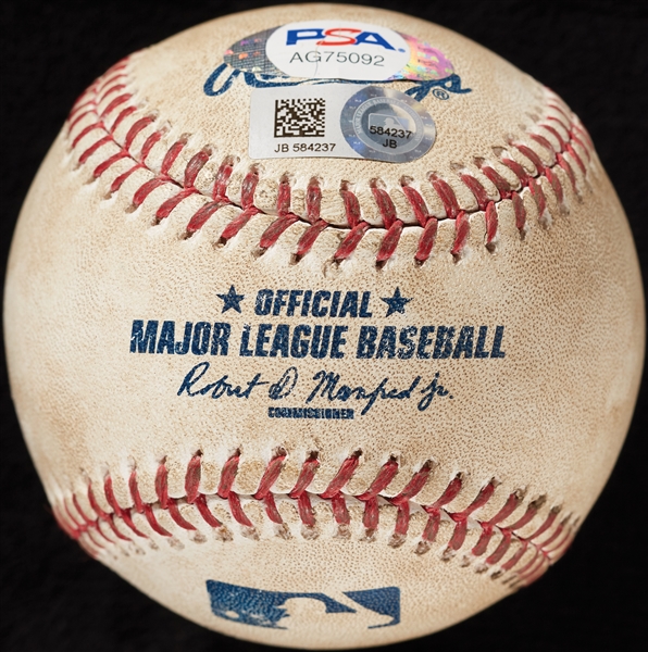 Kris Bryant Single-Signed Game-Used OML Baseball - Double in Second Inning April 7, 2016 (MLB) (PSA/DNA)