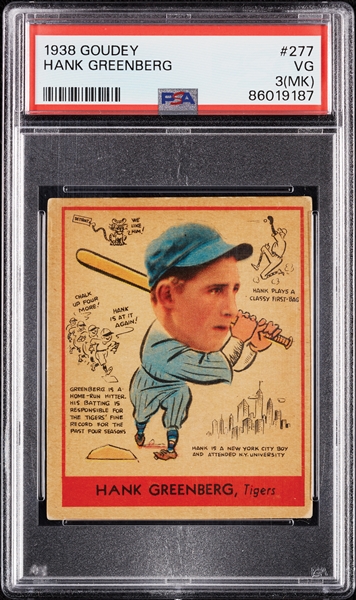 1938 Goudey Hank Greenberg No. 277 PSA 3 (MK)