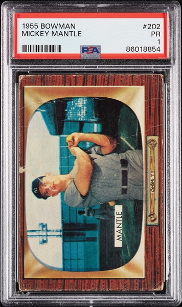 1955 Bowman Mickey Mantle No. 202 PSA 1