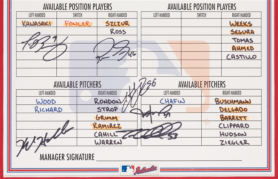 2016 Chicago Cubs World Champs Team-Signed Lineup Card from April 10, 2016 (MLB)