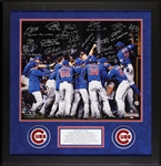 2016 Chicago Cubs World Champs Team-Signed 20x24 Celebration Photo in Frame (4/16) (MLB) (Fanatics)