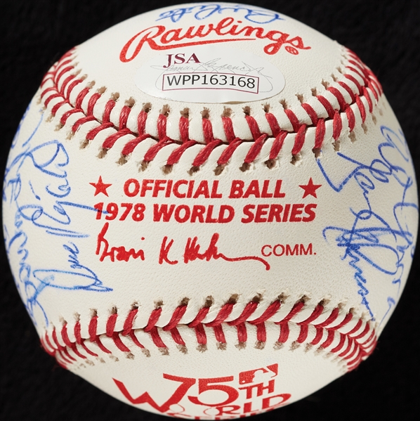 1978 New York Yankees World Champs Team-Signed WS Baseball with (20) Signatures (JSA)