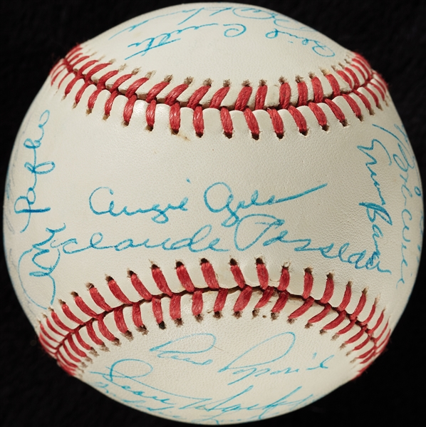 Chicago Cubs Greats Multi-Signed ONL Baseball with Lindstrom, Banks, Herman (BAS)