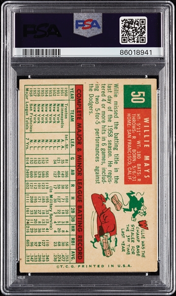 1959 Topps Willie Mays No. 50 PSA 4.5