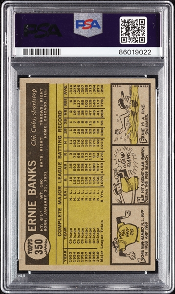 1961 Topps Ernie Banks No. 350 PSA 8