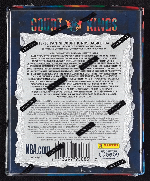 2019-20 Panini Court Kings Basketball Box