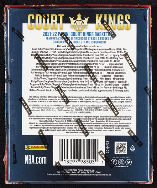 2021-22 Panini Court Kings Basketball Box