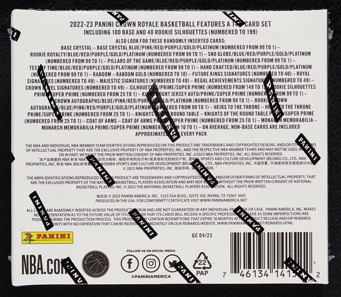 2022-23 Panini Crown Royale Basketball Box