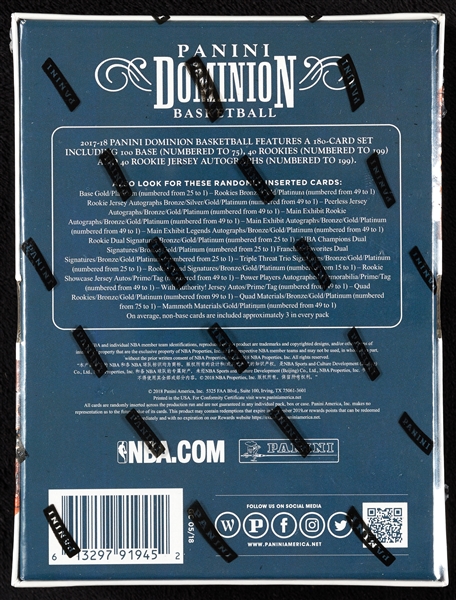 2017-18 Panini Dominion Basketball Box