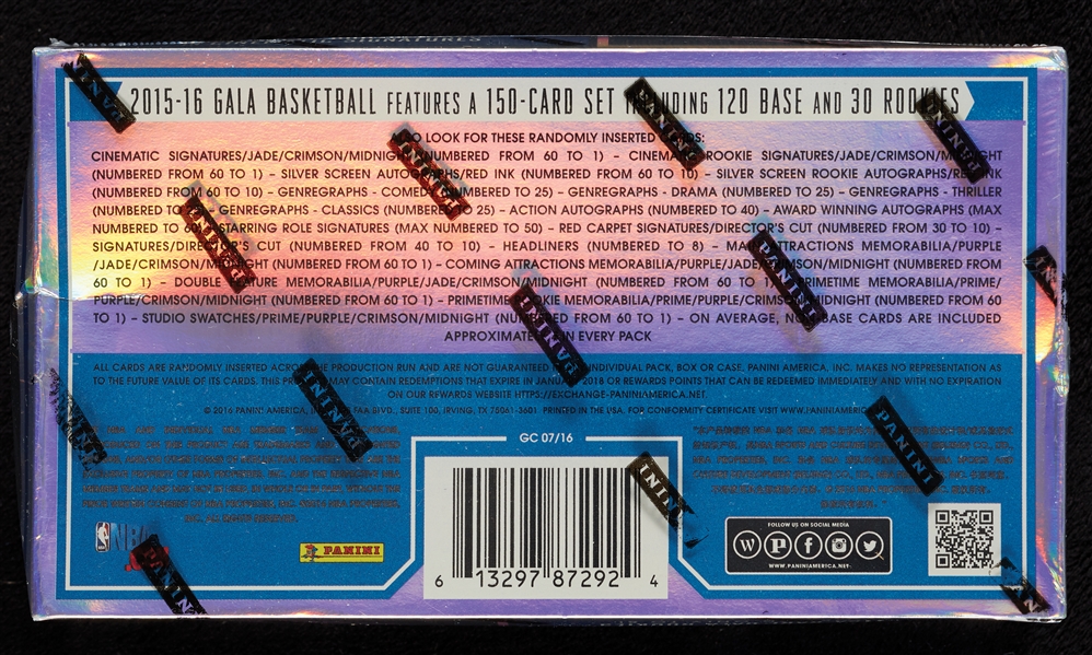 2015-16 Panini Gala Basketball Box