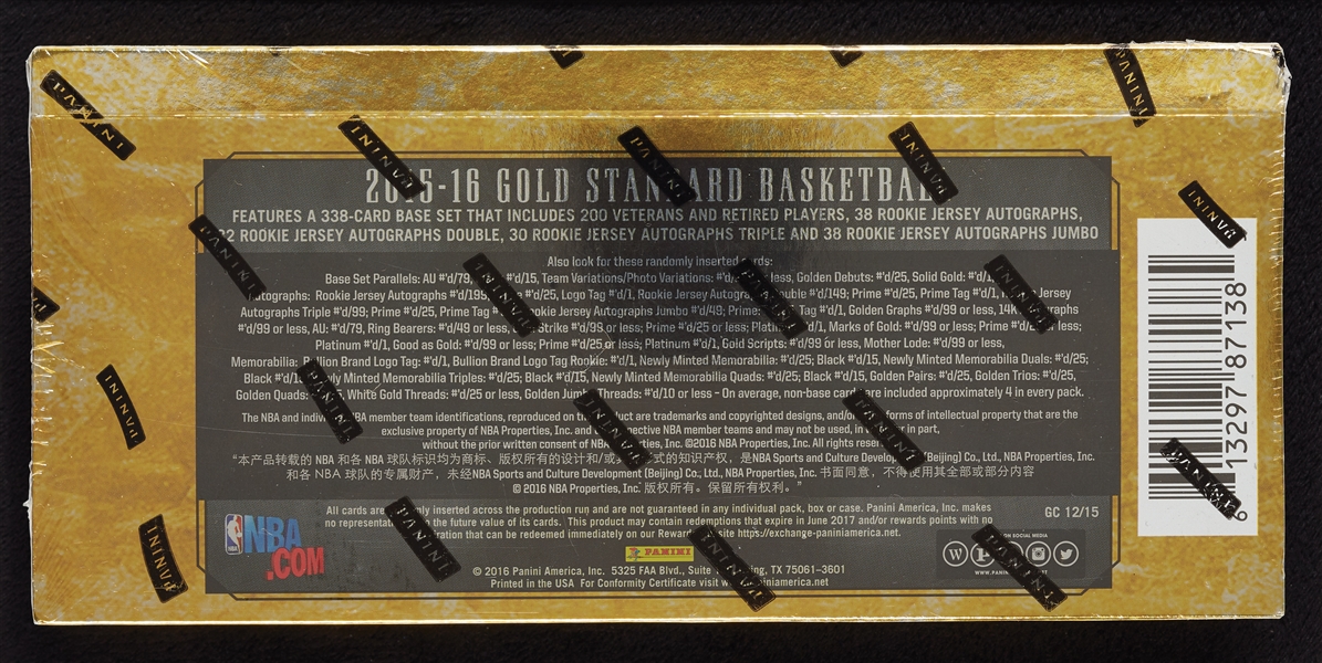 2015-16 Panini Gold Standard Basketball Box