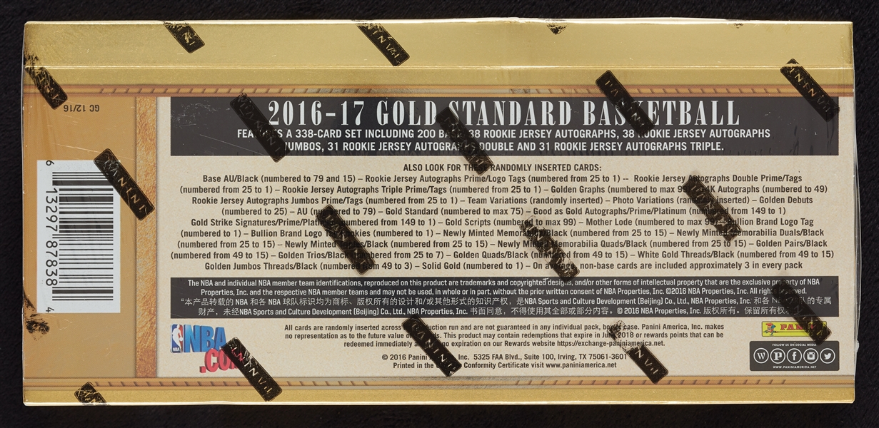 2016-17 Panini Gold Standard Basketball Box