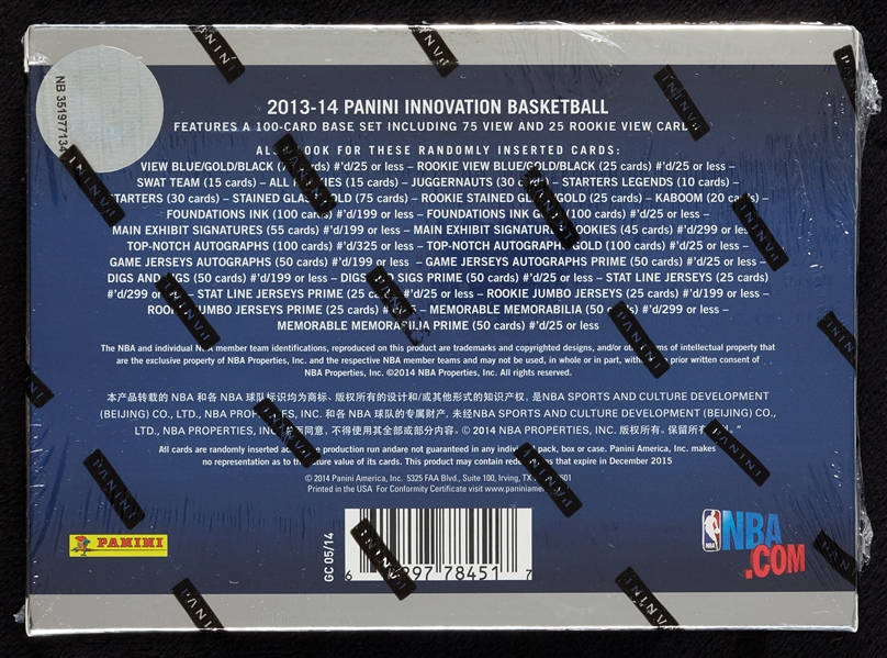 2013-14 Panini Innovation Basketball Box