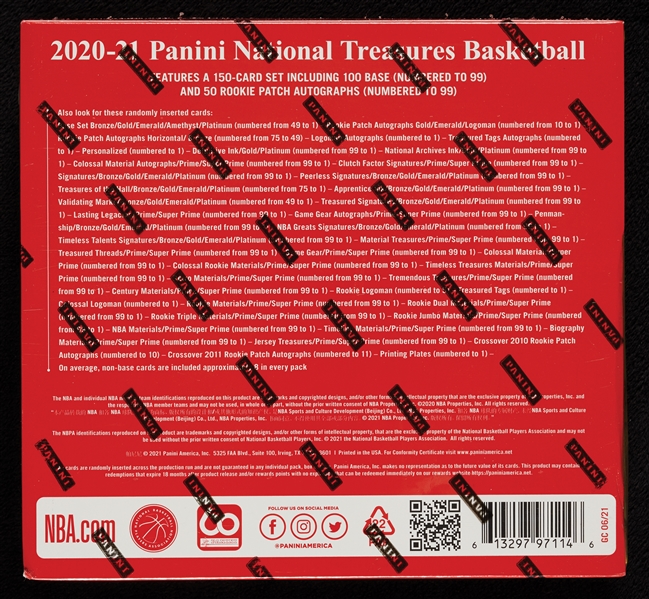 2020-21 Panini National Treasures Basketball Box