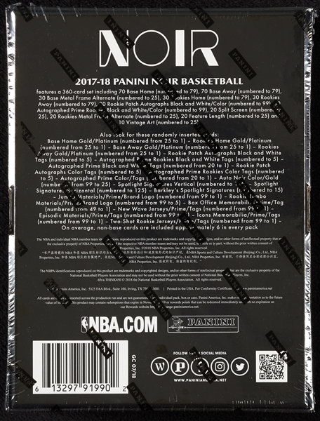 2017-18 Panini Noir Basketball Box