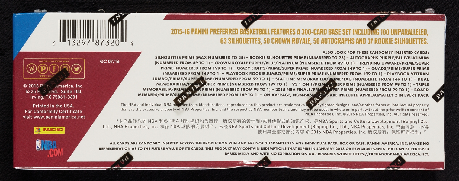 2015-16 Panini Preferred Basketball Box (2)