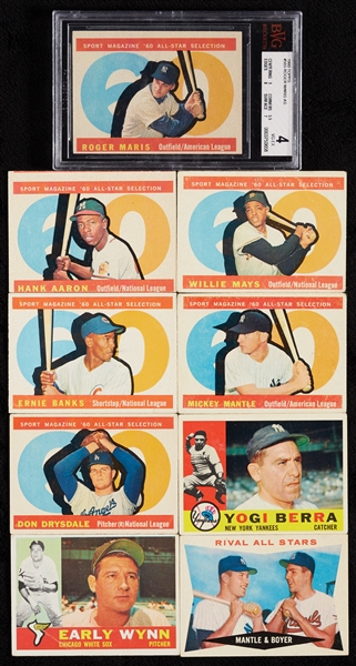 1960 Topps Baseball Complete Set, Four Slabs (572)