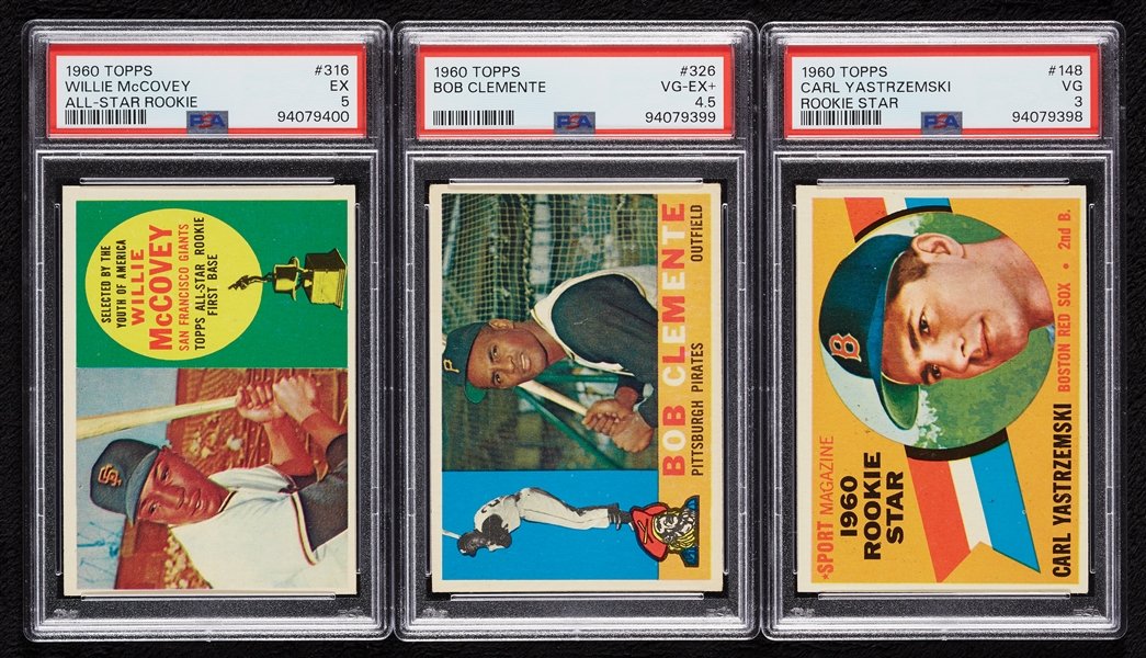 1960 Topps Baseball Complete Set, Four Slabs (572)