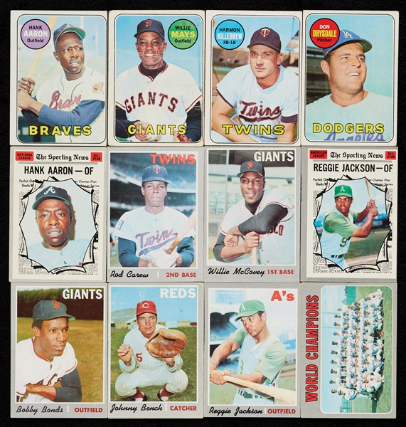 1969 and 1970 Topps Baseball Groups With 30 HOFers (600)