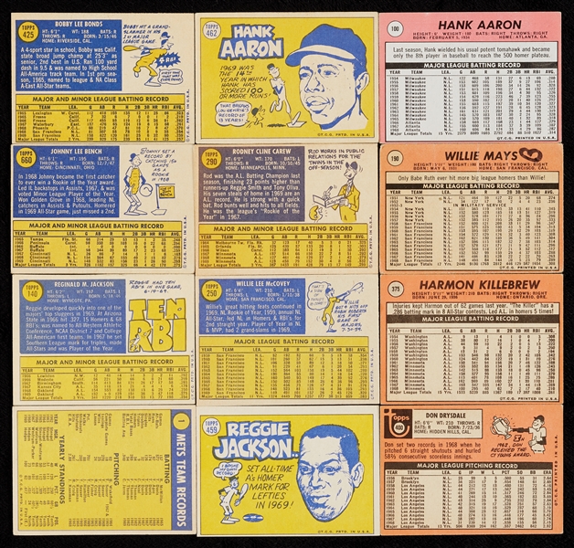 1969 and 1970 Topps Baseball Groups With 30 HOFers (600)