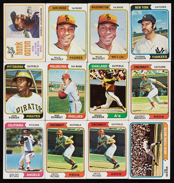 1974 Topps Baseball Complete Set With Traded, Checklists and Dupes (1,100)