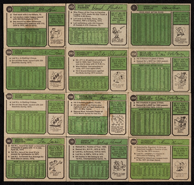 1974 Topps Baseball Complete Set With Traded, Checklists and Dupes (1,100)