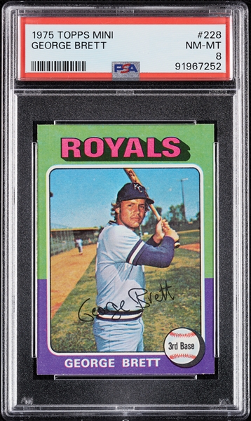 1975 Topps Mini George Brett RC No. 228 PSA 8