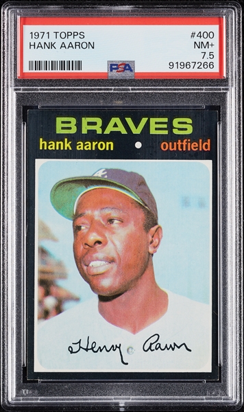 1971 Topps Hank Aaron No. 400 PA 7.5