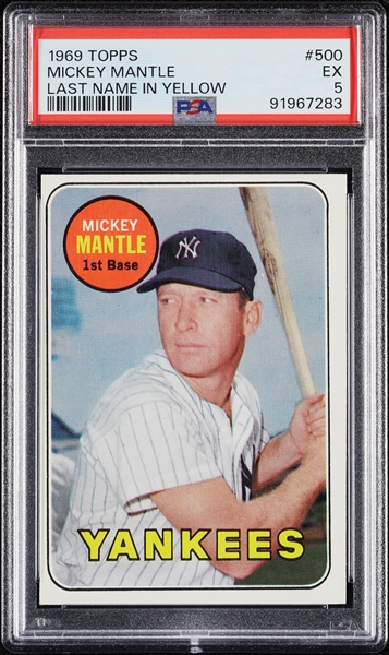 1969 Topps Mickey Mantle No. 500 PSA 5