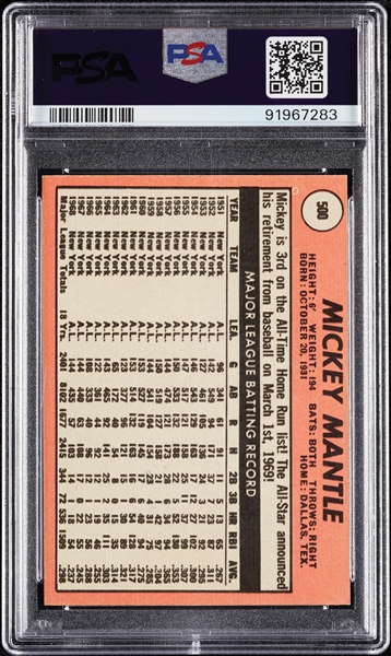 1969 Topps Mickey Mantle No. 500 PSA 5