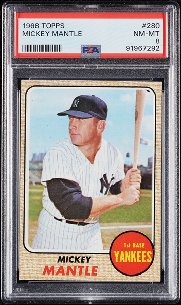 1968 Topps Mickey Mantle No. 280 PSA 8