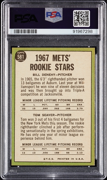 1967 Topps Tom Seaver RC No. 581 PSA 8