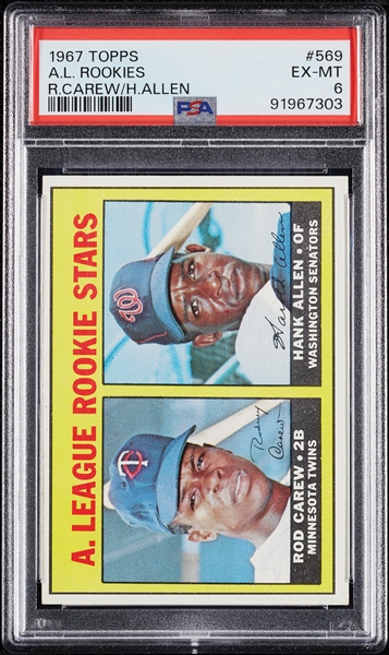 1967 Topps Rod Carew RC No. 569 PSA 6