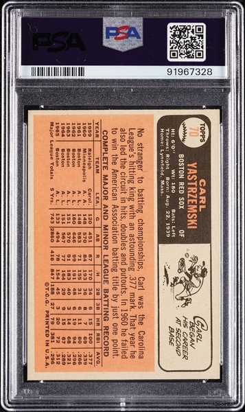 1966 Topps Carl Yastrzemski No. 70 PSA 8