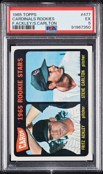 1965 Topps Steve Carlton RC No. 477 PSA 5