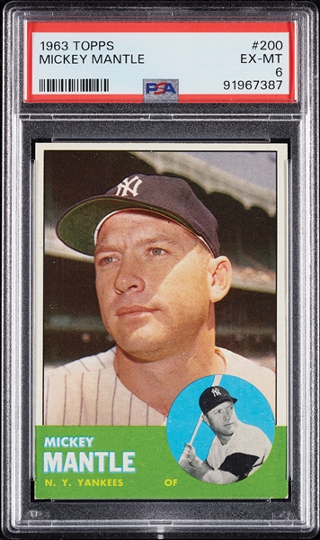 1963 Topps Mickey Mantle No. 200 PSA 6