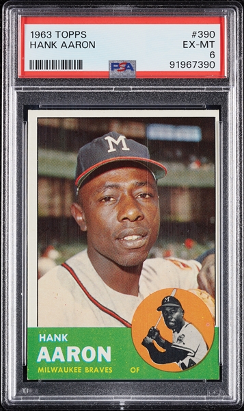 1963 Topps Hank Aaron No. 390 PSA 6