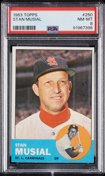 1963 Topps Stan Musial No. 250 PSA 8